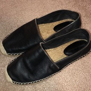 Rebecca Minkoff Black Zippered Espadrille Flats
